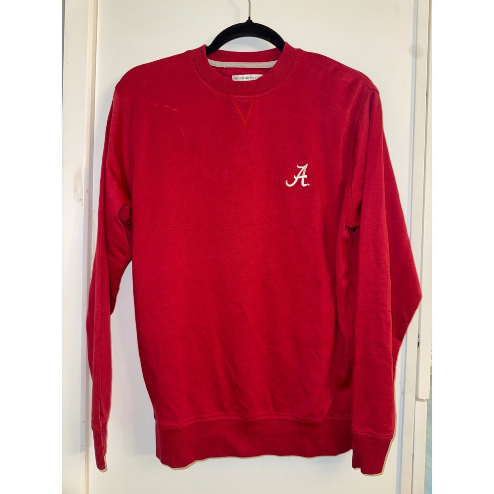 Peter Millar Mens Alabama Crimson Tide Red Cotton Pullover Sweatshirt Size S